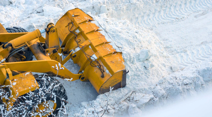 tractor clearing snow winter season shelton ct